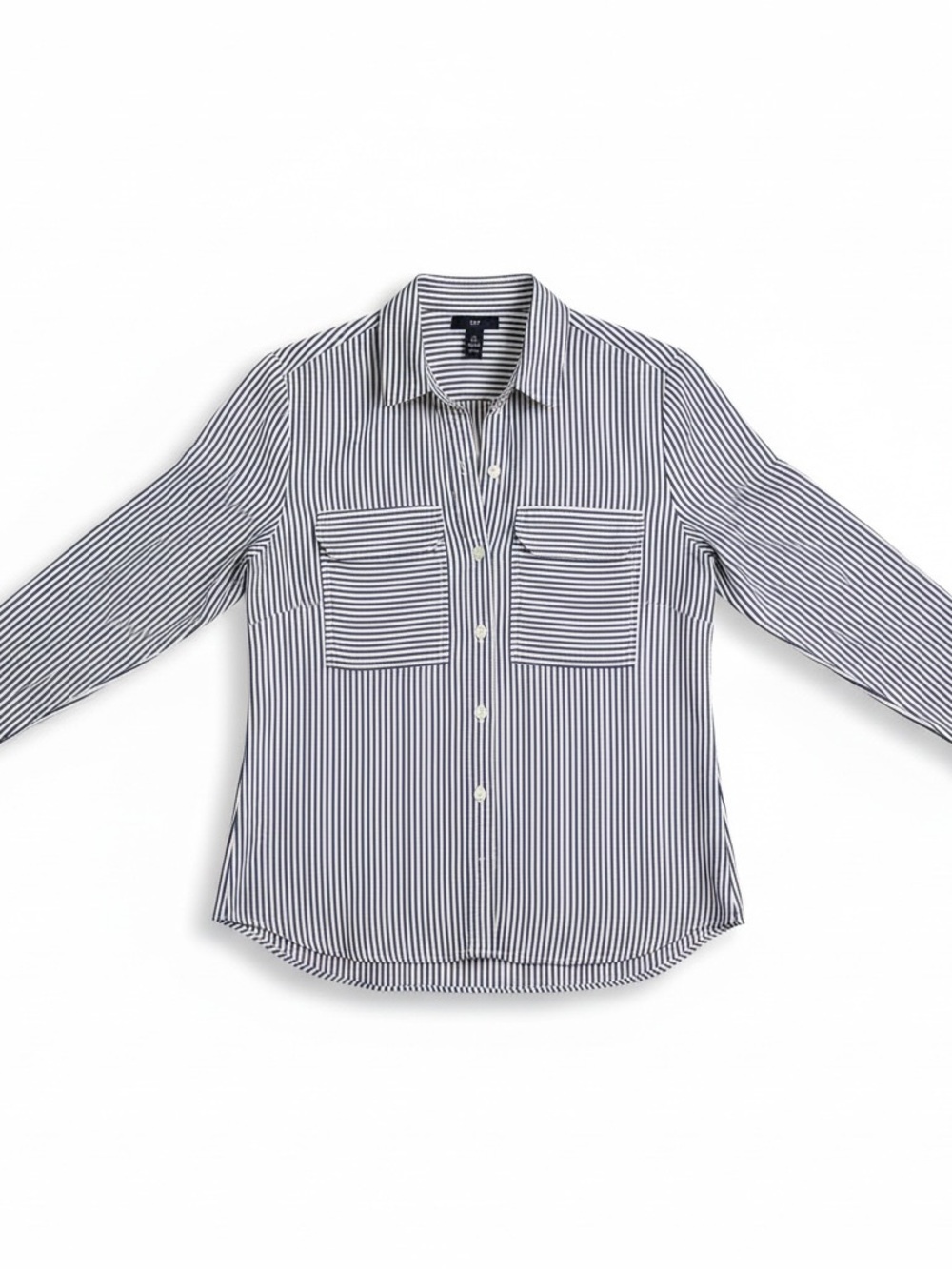 Gap XS  Striped Long Sleeve Utility Shirt Preppy